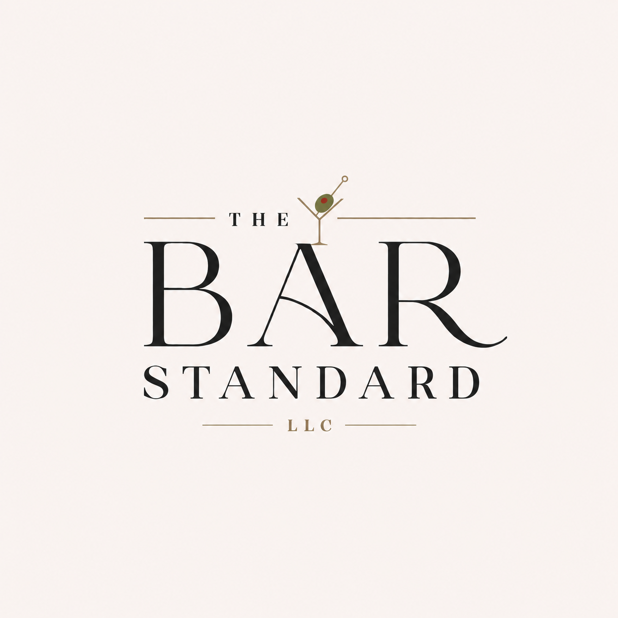 The Bar Standard LLC logo with olive garnish